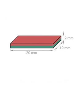  یک عدد آهنربا 20X10X2 مکعب مستطیل 