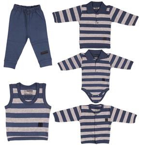 ست لباس نوزاد پوشیران مدل 124 بسته 5 عددی Pooshiran Baby Clothing Set Pack Of 