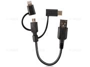 کابل شارژ سریع سه سر میکرو یو اس بی و لایتنینگ و تایپ سی انرژیا Energea Nylotough Cable 3 In 1 Micro USB And Lightning And Type-C 18CM