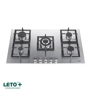 اجاق گاز توکار 5 شعله صفحه ای لتو مدل PS-25 استیل