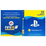 Fifa 18 Icon Edition Code with Playstation Plus 1Year Membership Card For PS4