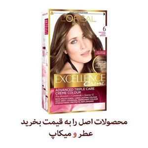 کیت رنگ مو لورآل سری Excellence شماره 6 حجم 48 میلی لیتر رنگ قهوه ای روشن