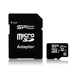 کارت حافظه و رم Silicon Power Elite microSDHC UHS-I U1 Black With Adaptor
