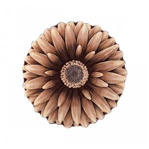 فرش سه بعدی گرد طرح گل داوودی زرباف