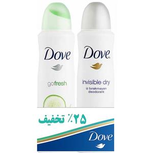 پک اسپری ضد تعریق زنانه داو مدل Go Fresh و Invisible Dry Dove Go Fresh And Invisible Dry Anti Perspirant Spray Pack For Women