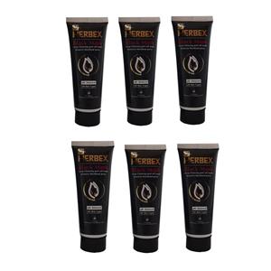 ماسک صورت هربکس مدل Black حجم 75 میلی لیتر بسته 6 عددی Herbex Face Mask 75ml Pack Of 