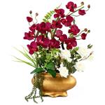 گلدان به همراه گل مصنوعی هومز طرح ارکیده و رز مدل 31710
