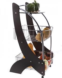 سبد سیب زمینی و پیاز سه طبقه چوب و فلز بهشت مدل نایس آریو Behesht Nice ARIO wood and metal  Basket Of Potatoes And Onions