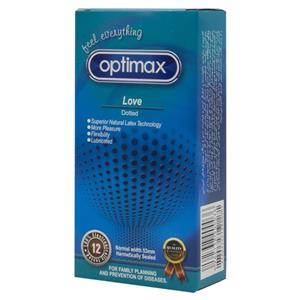 کاندوم اپتیمکس مدل Love بسته 12 عددی Optimax Condoms 12PSC 