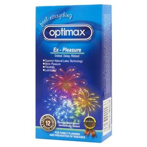 کاندوم اپتیمکس مدل EX Pleasure بسته 12 عددی Optimax Condoms 12PSC 
