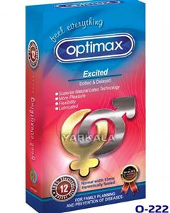 کاندوم اپتیمکس مدل Excited بسته 12 عددی Optimax Excited Condoms 12PSC