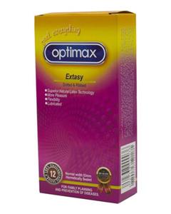 کاندوم اپتیمکس مدل Extasy بسته 12 عددی Optimax Extasy Condoms 12PSC