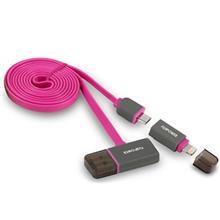 کابل USB به لایتنینگ و microUSB با هاب Fujipower به طول 100 سانتی متر Fujipower Data Cable For microUSB And Lightning Devices With USB Hub 100Cm