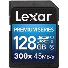 کارت حافظه SDXC لکسار مدل Premium کلاس 10 استاندارد UHS-I U1 سرعت 45MBps 300X ظرفیت 128 گیگابایت Lexar Premium UHS-I U1 Class 10 300X 45MBps SDXC - 128GB
