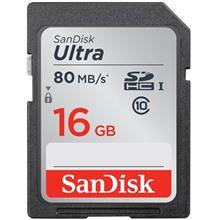 کارت حافظه SDHC سن دیسک مدل Ultra کلاس 10 استاندارد UHS-I U1 سرعت 533X 80MBps ظرفیت 16 گیگابایت SanDisk Ultra UHS-I U1 Class 10 533X 80MBps SDHC - 16GB