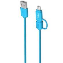 کابل تبدیل USB به لایتنینگ و microUSB آدام المنتس مدل Flip Duo 20F به طول 0.2 متر Adam Elements Flip Duo 20F USB To Lightning And microUSB Cable 0.2m