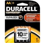 Duracell Coppertop Duralock Alkaline AA Battery Pack Of 8
