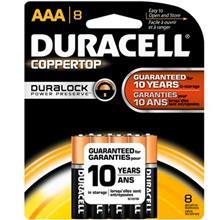 باتری نیم قلمی دوراسل مدل Coppertop Duralock Alkaline بسته 8 عددی Duracell AAA Battery Pack Of 