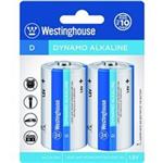 Westinghouse Dynamo Alkaline D Battery Pack of 2