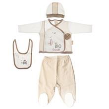 ست لباس نوزادی ارگانیک کارامل مدل ZU1170 Caramell ZU1170 Organic Baby Clothes Set