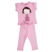 ست لباس دخترانه بنتون  مدل 1-1496 Benetton 1496-1 Baby Girl Clothing Set