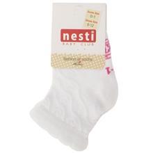 جوراب نستی طرح موج دار سفید Nesti Wavy White Socks