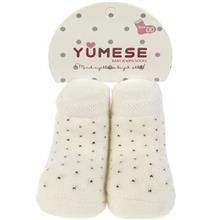 جوراب نوزادی یومسه مدل 3804 طرح خال خال Yumese  3804PolkaDot Children and Baby Clothes Socks