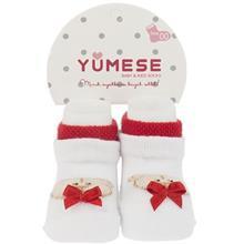 جوراب نوزاد قرمز یومسه مدل 3348 Yumese R 3348 Socks