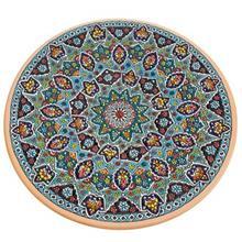 بشقاب سفالی کارگاه هیراد طرح میناکاری سایز 35 سانتی‌ متر Hiraad Studio Enamel Clay Plate 