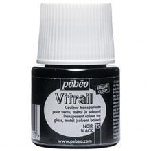 رنگ ویترای پ ب او شفاف مدل Vitrail Black 15 حجم 45 میلی لیتر Pebeo Glossy Vitrail Black 15  Vitrail 45ml