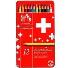 مداد رنگی 12 رنگ کارن داش سری سوییس کالر مدل 1285712 Caran dAche Swiss Color 12 Color Model 1285712 Color Pencils