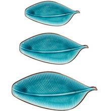 بشقاب سرامیکی گالری ساتگین طرح برگ کشیده - ست 3 عددی Satgin Gallery Long Leaf Plate Pack Of 3 Sat 57 010