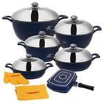 Candid Versai 15 Pieces Cookware Set  With Steel Lid-Butterfly Handle