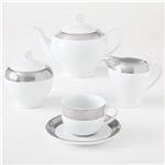 Zarin Iran Porcelain Inds Italia-F Palladium 17 Pieces Porcelain Tea Set Top Grade