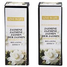 اسانس روغنی Love in Life رایحه یاس حجم 10 میلی لیتر بسته 2 عددی Love in Life Jasmine Fragrance Oil 10ml Pack of 2