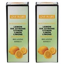 اسانس روغنی Love in Life رایحه لیمو حجم 10 میلی لیتر بسته 2 عددی Love in Life Lemon Fragrance Oil 10ml Pack of 2