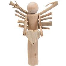 عروسک دکوری فرشته چوبی دست ساز قلب به دست کد 12G731 Hand Made Wooden Angel with Heart 12G731