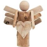 Hand Made Wooden Angel with Tiny Heart 12G741