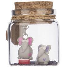 بطری دکوری آیس تویز مدل فیل دختر و پسر Icetoys Elephant Girl And Boy Glass Decorative