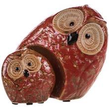 مجسمه سرامیکی مدل جغد خوابیده و بچه طرح 3 Owl And Baby Owl Type 3 Decorative Ceramic Statue