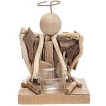 جاوارمری فرشته چوبی دست ساز کد 1262 Hand Made Wooden Angel Tealight Candlestick 