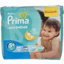 پوشک پمپرز مدل Prima سایز  +5 بسته 30 عددی Pampers Prima Size 5 Plus Diaper Pack of 30