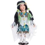 Porcelain Indians Green Size 4 Decorative Doll