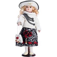 عروسک سرامیکی Porcelain سری لباس زمستانی مدل سفید سایز 4 Porcelain Winter Clothing White Size 4 Decorative Doll