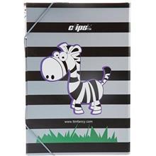 پوشه کلیپس مدل کش دار طرح گورخر Clips Zebra Design Rubber Folder