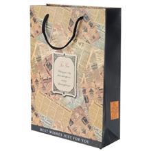 پاکت هدیه عمودی جیحون مدل For You طرح روزنامه Jeihoon For You Newspaper Design Vertical Gift Bag
