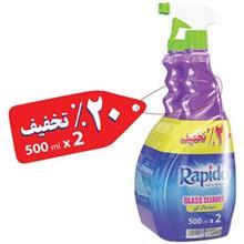 شیشه پاک‌ کن بنفش راپیدو حجم 500 میلی‌ لیتر بسته 2 عددی