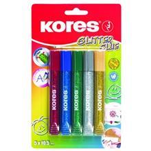 چسب کورس مدل اکریلی بسته 5 تایی Kores Glitter Glue Pack of 