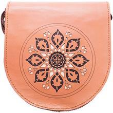 کیف دوشی چرم طبیعی گالری روژه طرح تذهیب Rozheh Gallery Handmade Leather Bag Code 70003