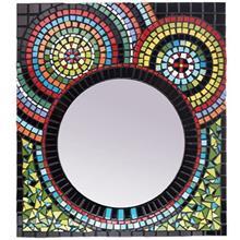 آینه گرد با قاب مستطیل شکل کاشی شکسته رنگی ZAH 56 001 Mirror